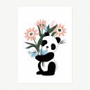 Panda com flores