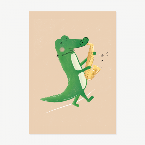 Crocodilo toca sax
